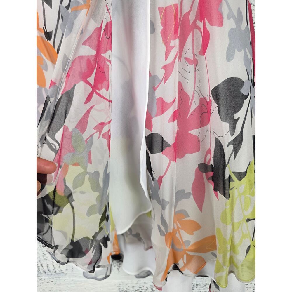 Alfani Silk Floral Midi Skirt NWT 6 Quiet Luxury Spring Wedding Guest Brunch - Picture 3 of 8